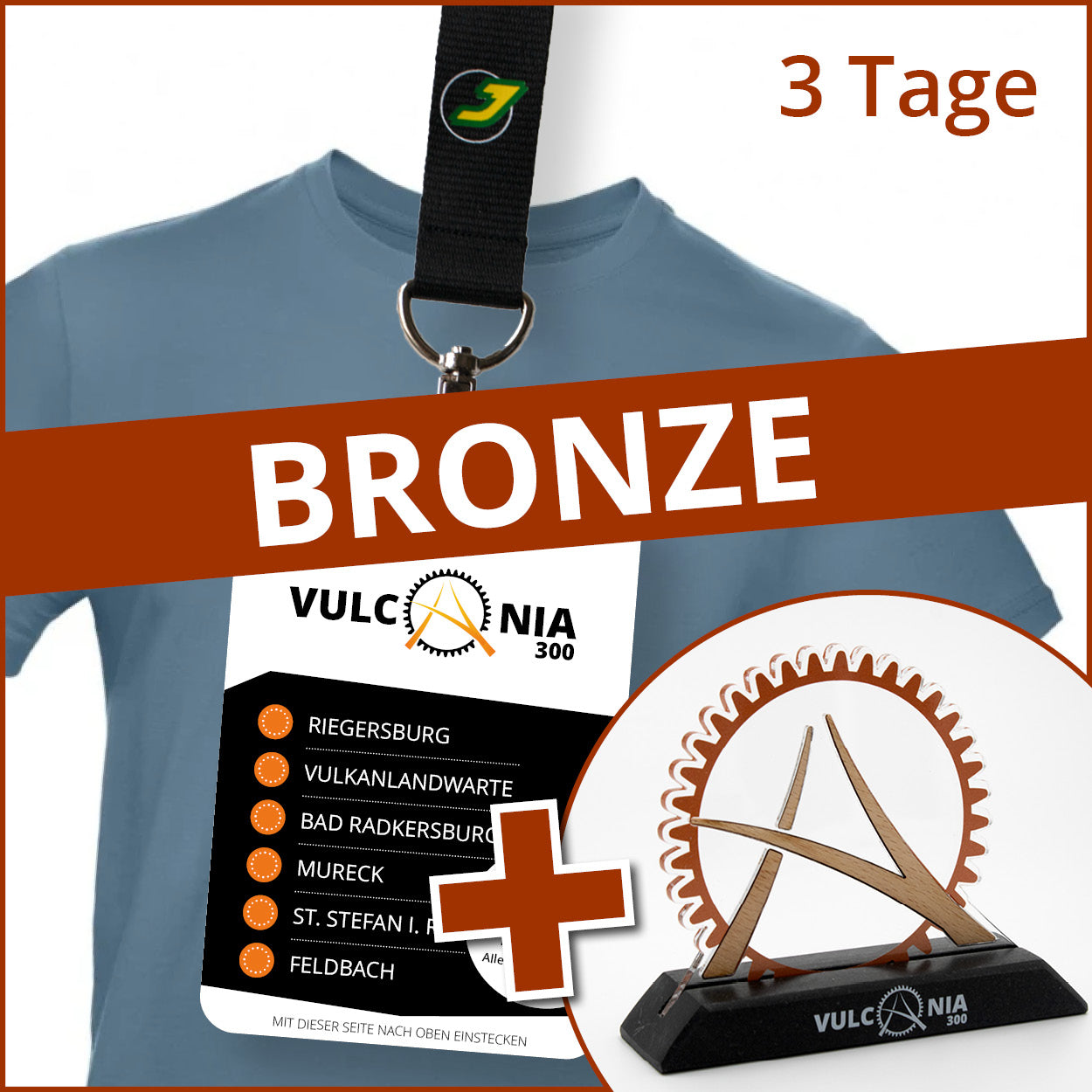 Vulcania300 Startkarte BRONZE inkl. Trophäe & GRATIS T-Shirt