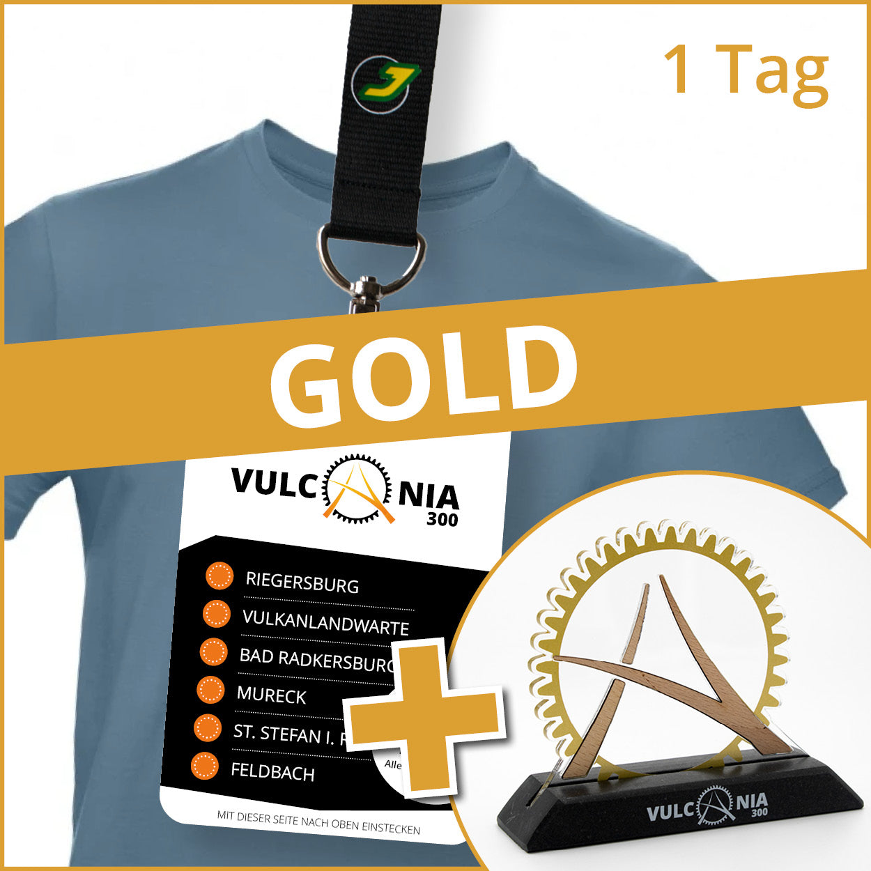 Vulcania300 Startkarte GOLD inkl. Trophäe & GRATIS T-Shirt